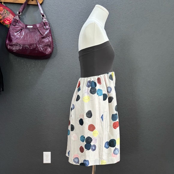 NWT THEORY Muliticolor Silk strapless halter Mini Dress Skirt w bandeaux top - Picture 4 of 11